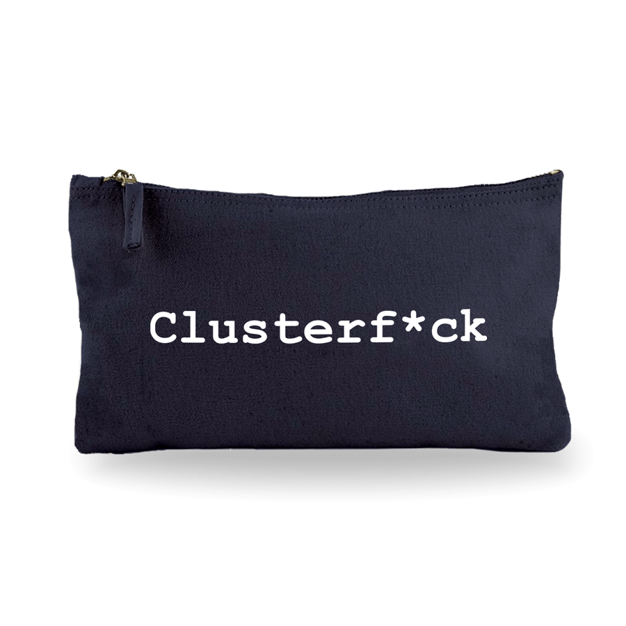 Peresnica_navy_modra_clusterfuck Mornarsko modra bombažna peresnica z napisom "Clusterf*ck"