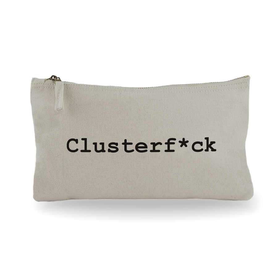 Peresnica_siva_clusterfuck Siva bombažna peresnica z napisom "Clusterf*ck"