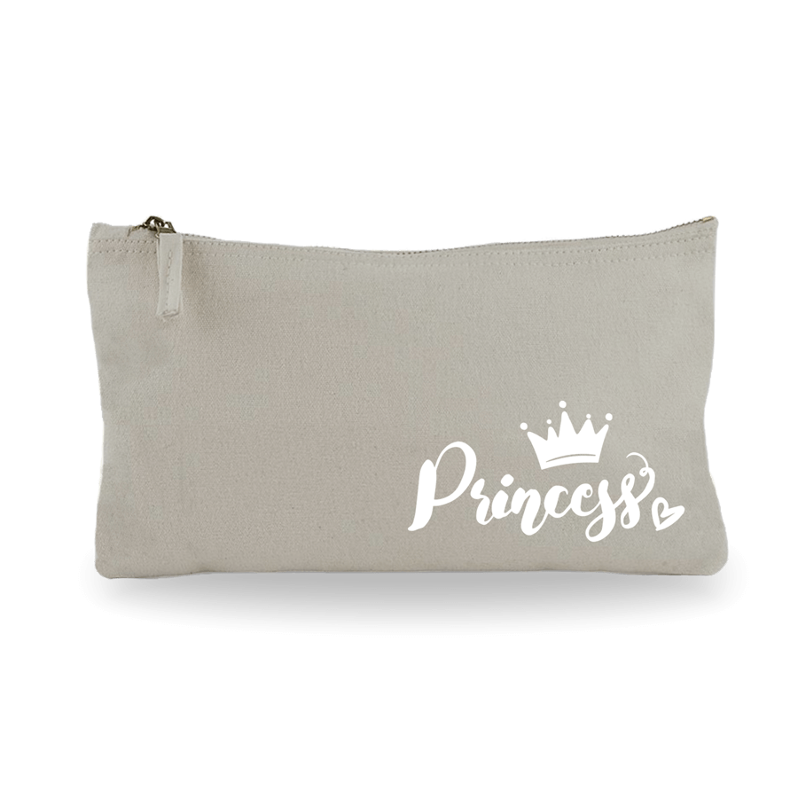 Peresnica_siva_princess Siva bombažna peresnica z napisom "Princess" in ilustracijo krone