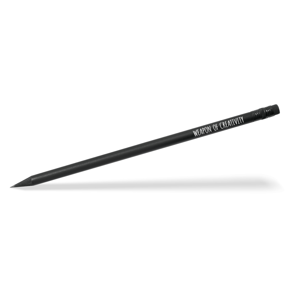 Svinčnik z napisom "Weapon of creativity"