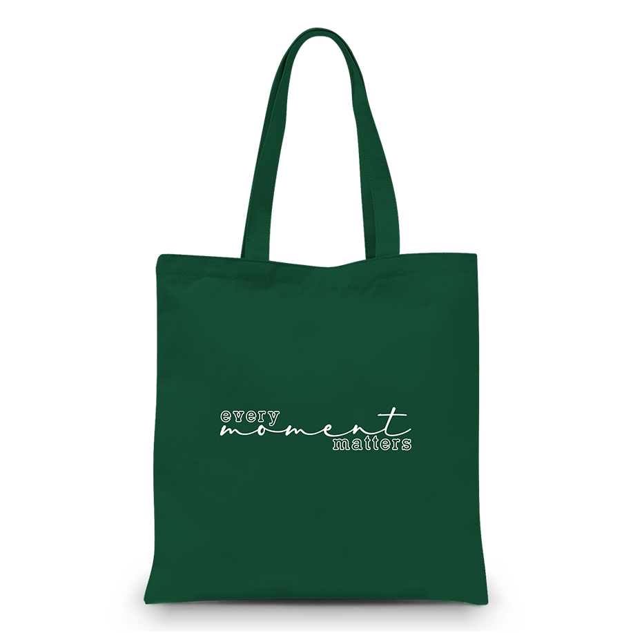 Vreca_Bottle_green_Every_moment_matters Zelena vreča z napisom "every moment matters"