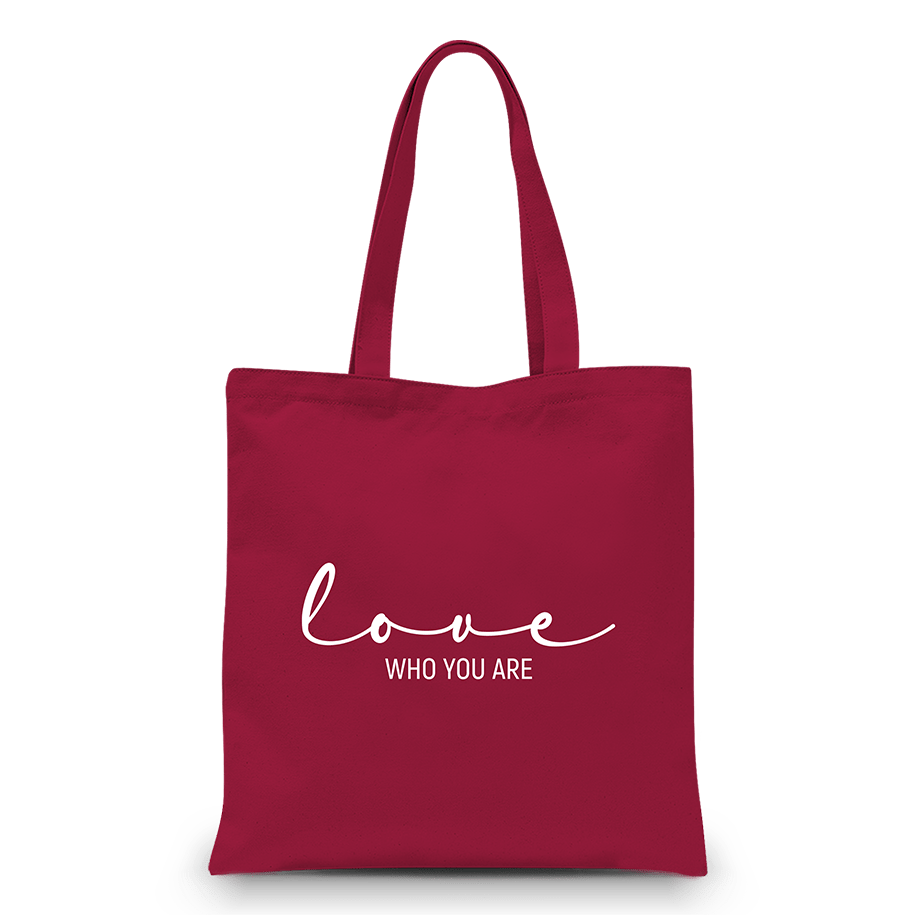Vreca_Cranberry_Love_who_you_are Cranberry bombažna vreča z napisom ''love who you are''