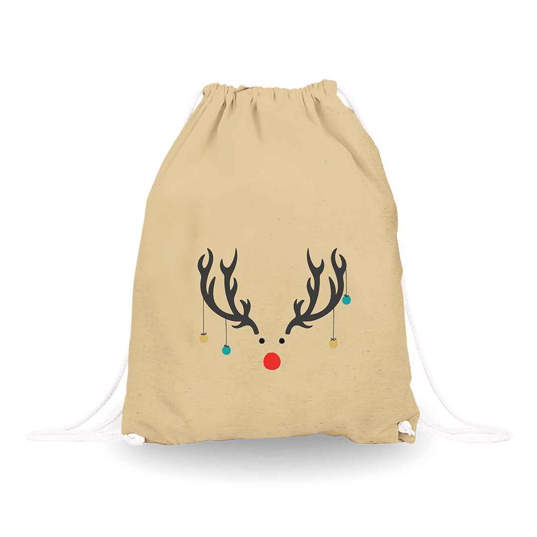 Nahrbtnik_Natur_Jelencek_z_okraski nahrbtnik iz bombaža Jelenček z okraski